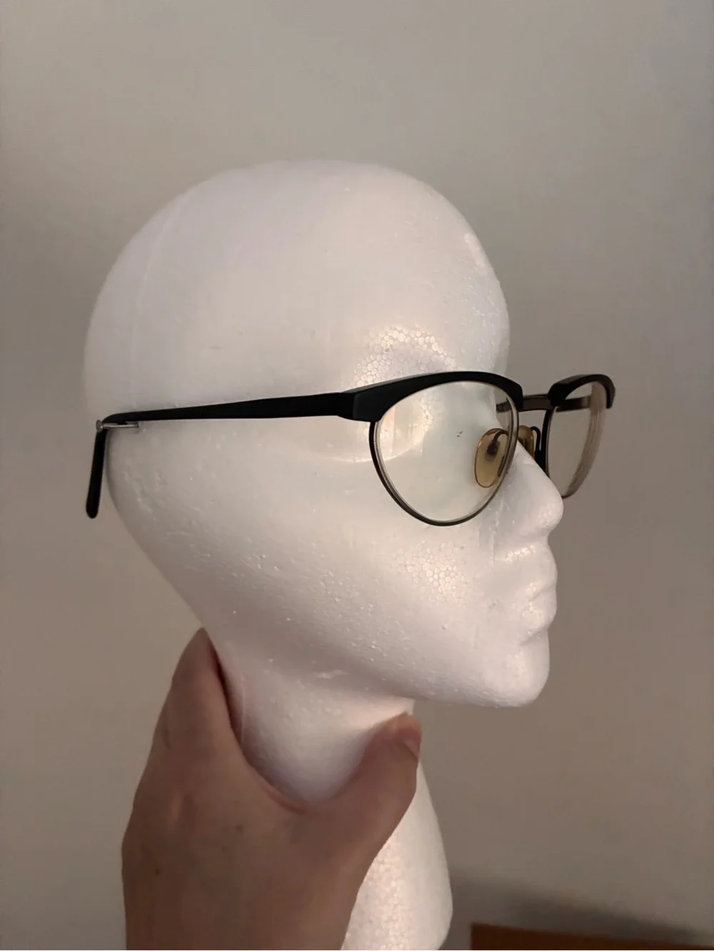 Jean Lafont Paris Cat-Eye Metal & Black Eyeglasses - vintage